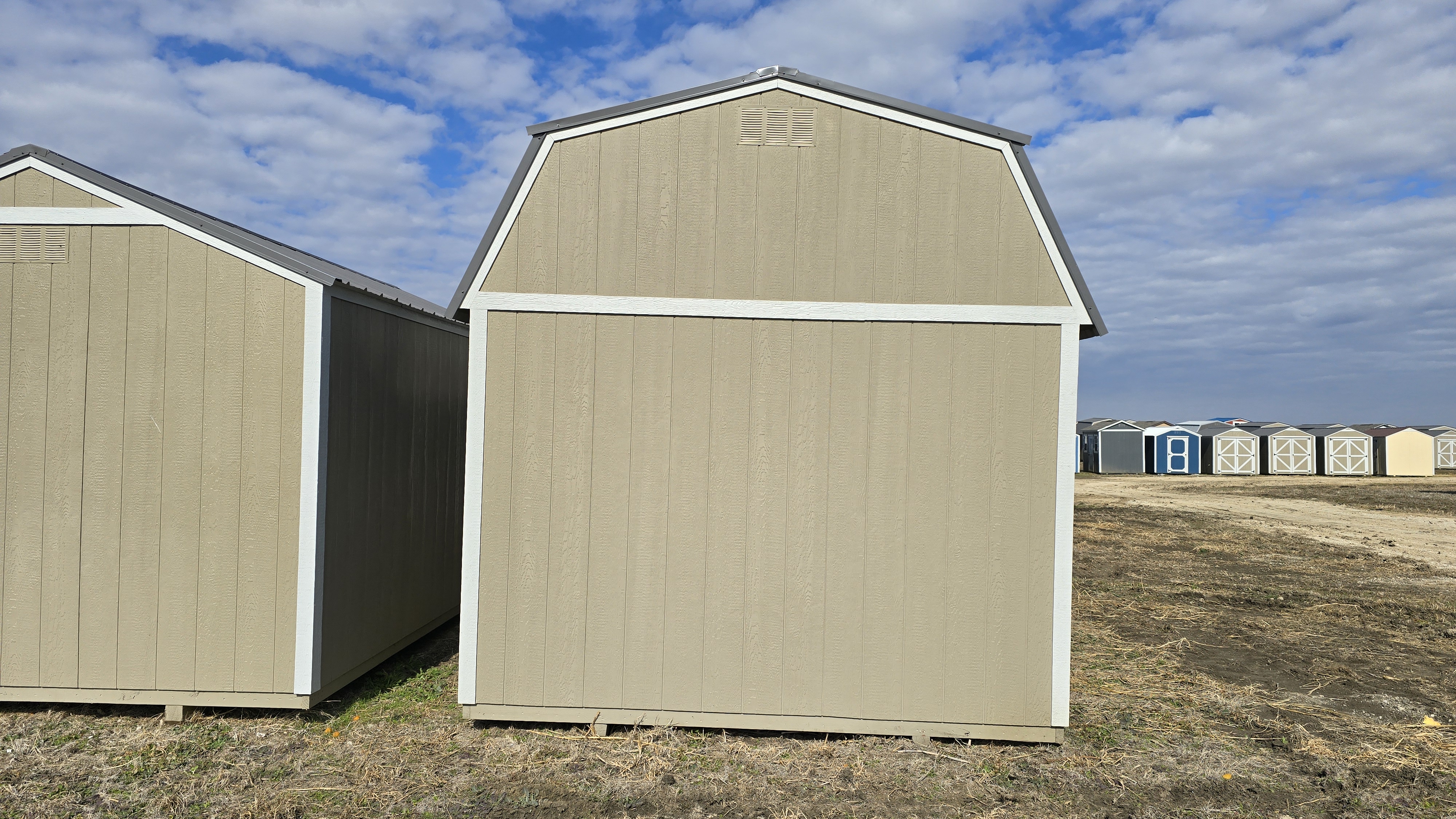Lofted shed end view